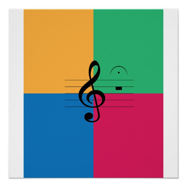 Treble clef, fermata, music, jazz poster (Front)