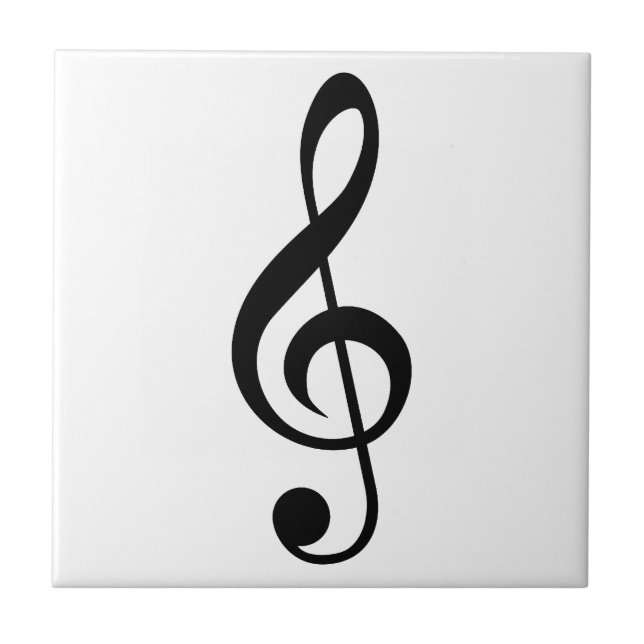 Treble Clef G-Clef Musical Symbol Ceramic Tile (Front)