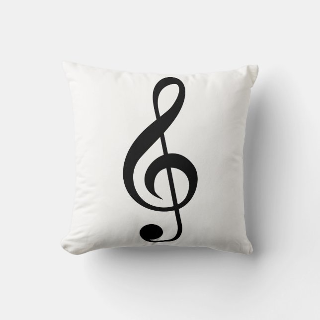 Treble Clef G-Clef Musical Symbol Cushion (Front)