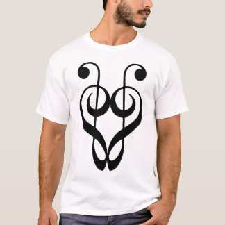 Treble Clef Heart (black) T-Shirt
