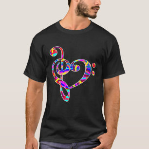 Treble Clef Heart Love Valentines Day Music Premiu T-Shirt