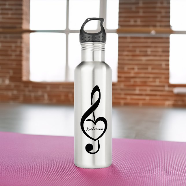 Treble Clef Heart Music Note Personalised 710 Ml Water Bottle (Creator Uploaded)