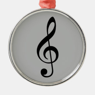 treble clef icon metal tree decoration