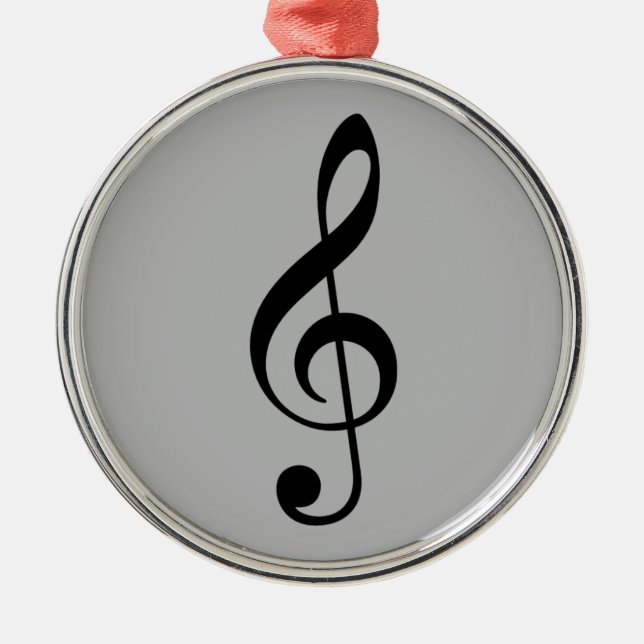 treble clef icon metal tree decoration (Front)