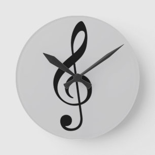 treble clef icon round clock