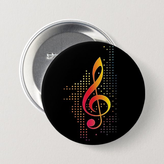 Treble Clef Music 7.5 Cm Round Badge (Front & Back)