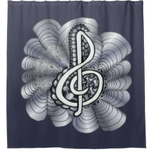 Treble Clef Music Lovers Personalizable Shower Curtain