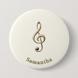 Treble Clef Music Lover's Round Custom 7.5 Cm Round Badge