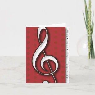 Treble Clef Music Note Card