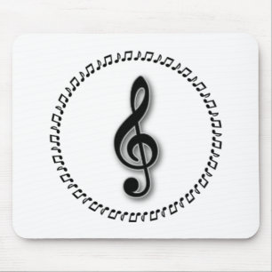 Treble Clef Music Note Design Mouse Pad