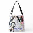Treble Clef Music Note Monogram with Colour Names