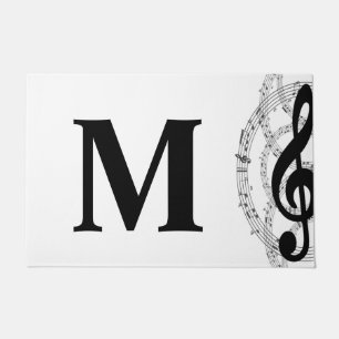 treble clef music note musician monogram  doormat