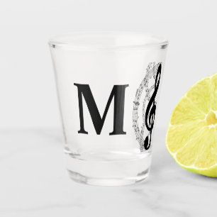 treble clef music note musician monogram shot glass