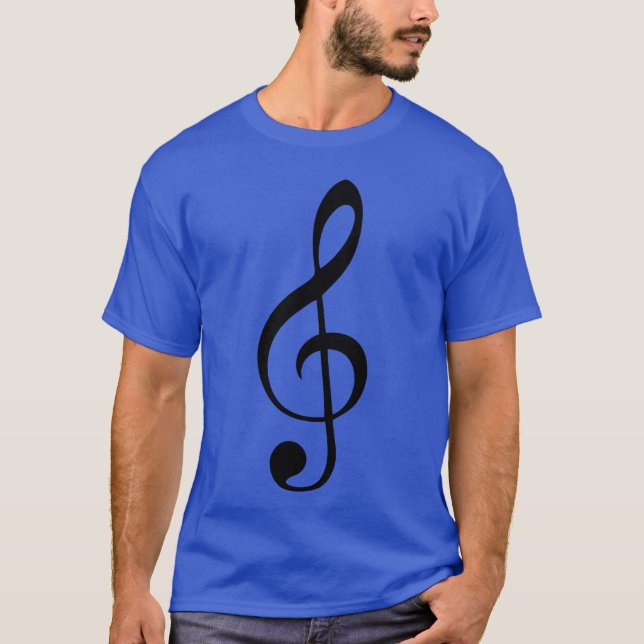 treble clef music notes retro T-Shirt (Front)