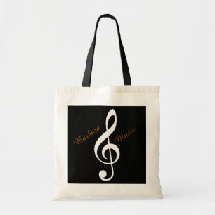 treble clef music tote bag to add name
