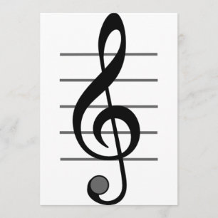 Treble Clef Musical Note Invitations