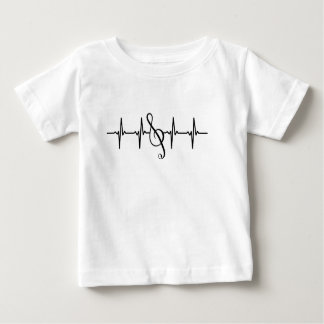 Treble Clef Musical Note Music Heart Beat Pulse Baby T-Shirt