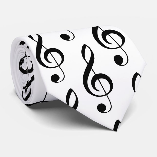 Treble Clef Musical Tie (Rolled)