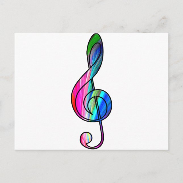 Treble clef note in color_ postcard (Front)
