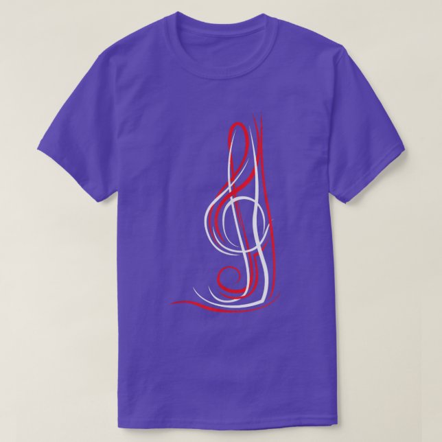 Treble Clef Note Music  T-Shirt (Design Front)