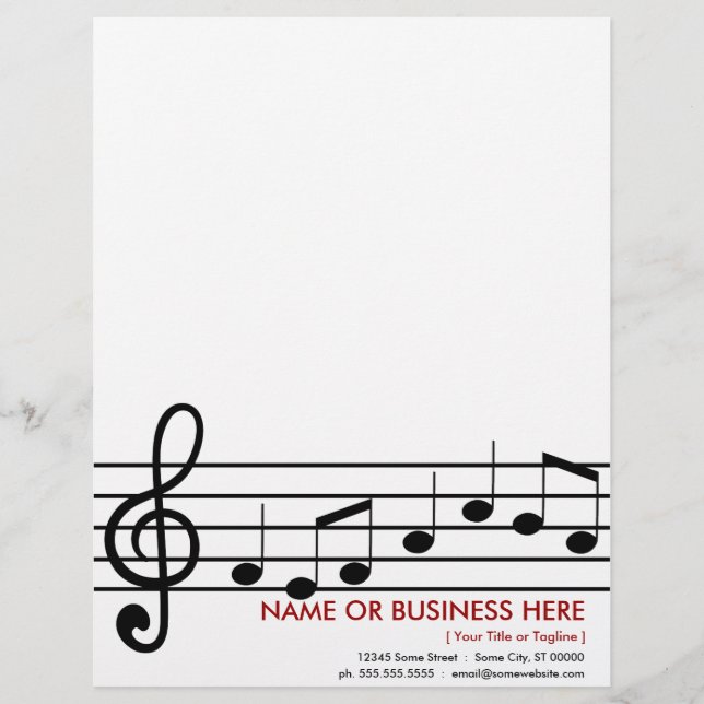treble clef personalised letterhead (Front)