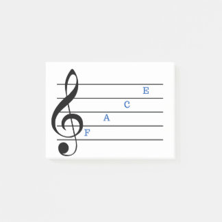 Treble Clef Post-it Notes (Spaces)
