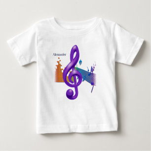 Treble Clef Purple Elegant Design - Customisation Baby T-Shirt