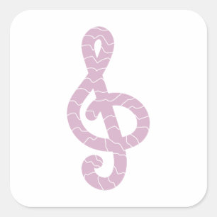 treble clef purple square sticker