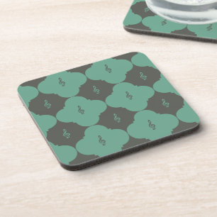 Treble Clef Quatrefoil Pattern Coaster
