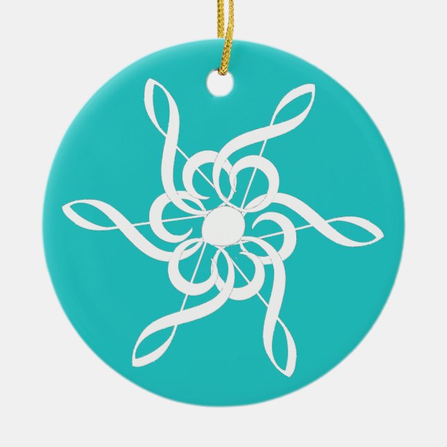 Treble Clef Snowflake Musical Ornament (Front)