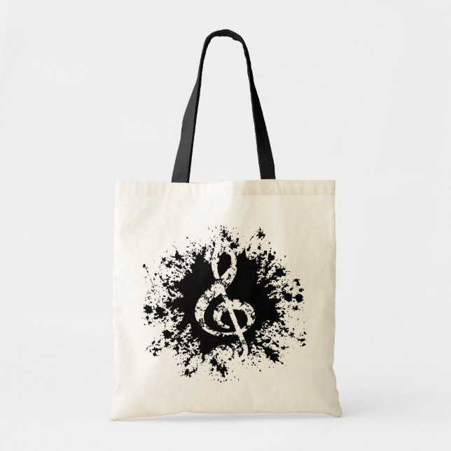 Treble Clef Splat Tote Bag (Front)