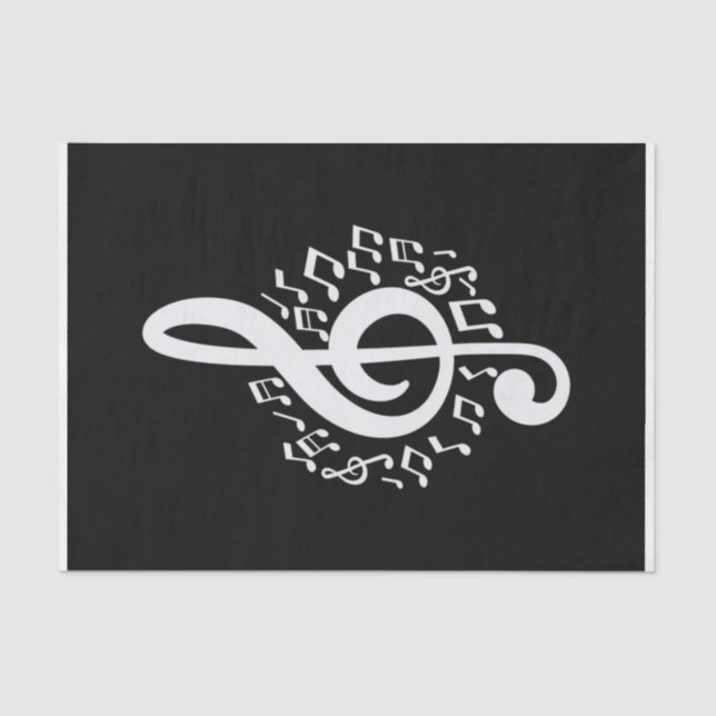 Treble Clef Tissue Paper Music Giftwrap Decoupage  (Front)