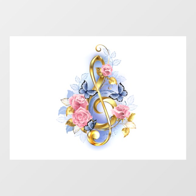 Treble clef with Pink Roses (Sheet)