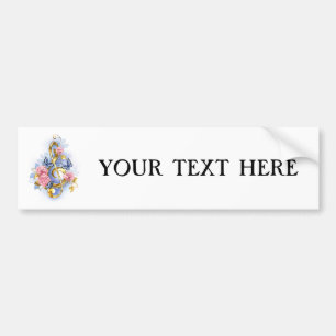 Treble clef with Pink Roses Bumper Sticker