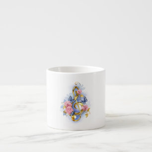 Treble clef with Pink Roses Espresso Cup