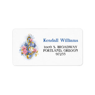 Treble clef with Pink Roses Label