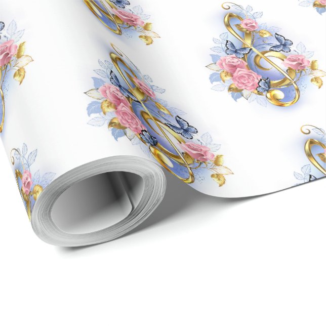 Treble clef with Pink Roses Wrapping Paper (Roll Corner)