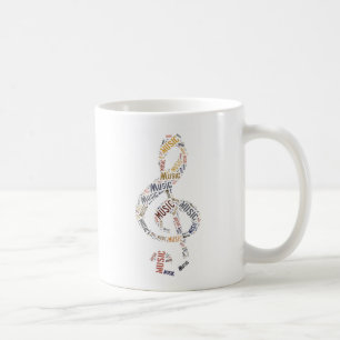Treble Clef Word Art Coffee Mug
