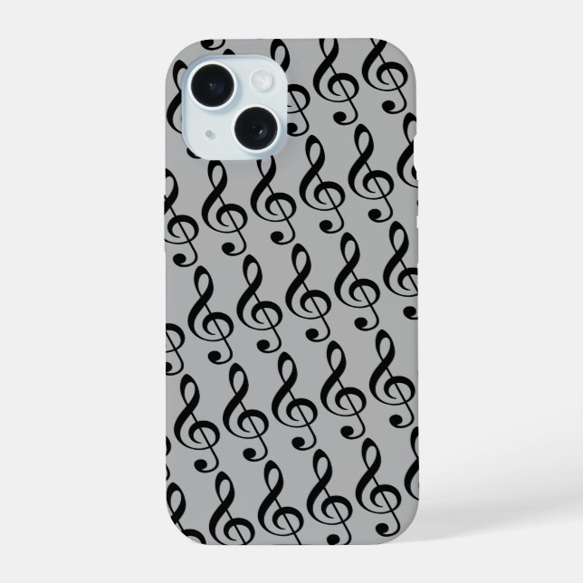 Treble Clefs iPhone 15 Case (Back)