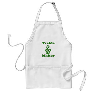 treble maker clef green funny music design standard apron