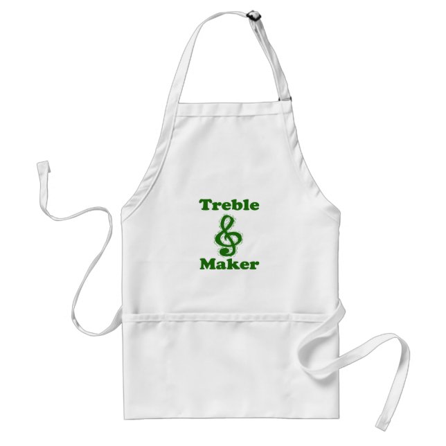 treble maker clef green funny music design standard apron (Front)