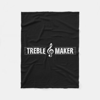 Treble Maker Funny Treble Clef Music Pun Graphic Fleece Blanket