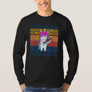Treble Maker Vintage Unicorn Plays The Violin T-Shirt