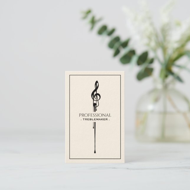 Treblemaker Dripping Hot G-Clef  Business Card (Standing Front)