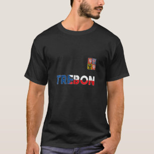 Trebon Czech Republic Heart Flag Lion Coat Of Arm  T-Shirt