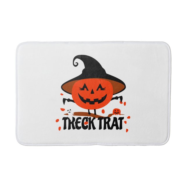 Treck Trat Pumpkin Smiling Bath Mat (Front)