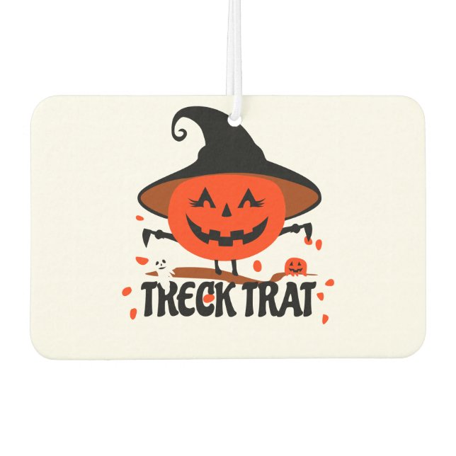 Treck Trat Pumpkin Smiling Car Air Freshener (Front)