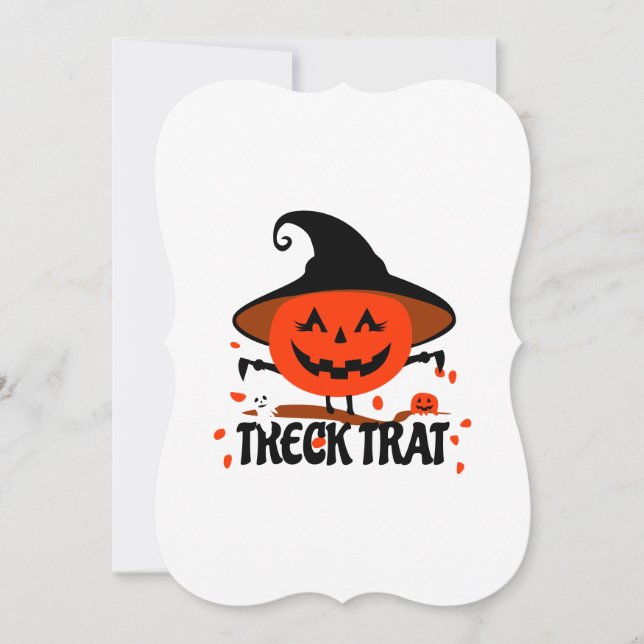 Treck Trat Pumpkin Smiling Card (Front)