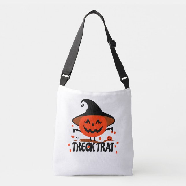 Treck Trat Pumpkin Smiling Crossbody Bag (Front)