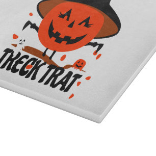 Treck Trat Pumpkin Smiling Cutting Board